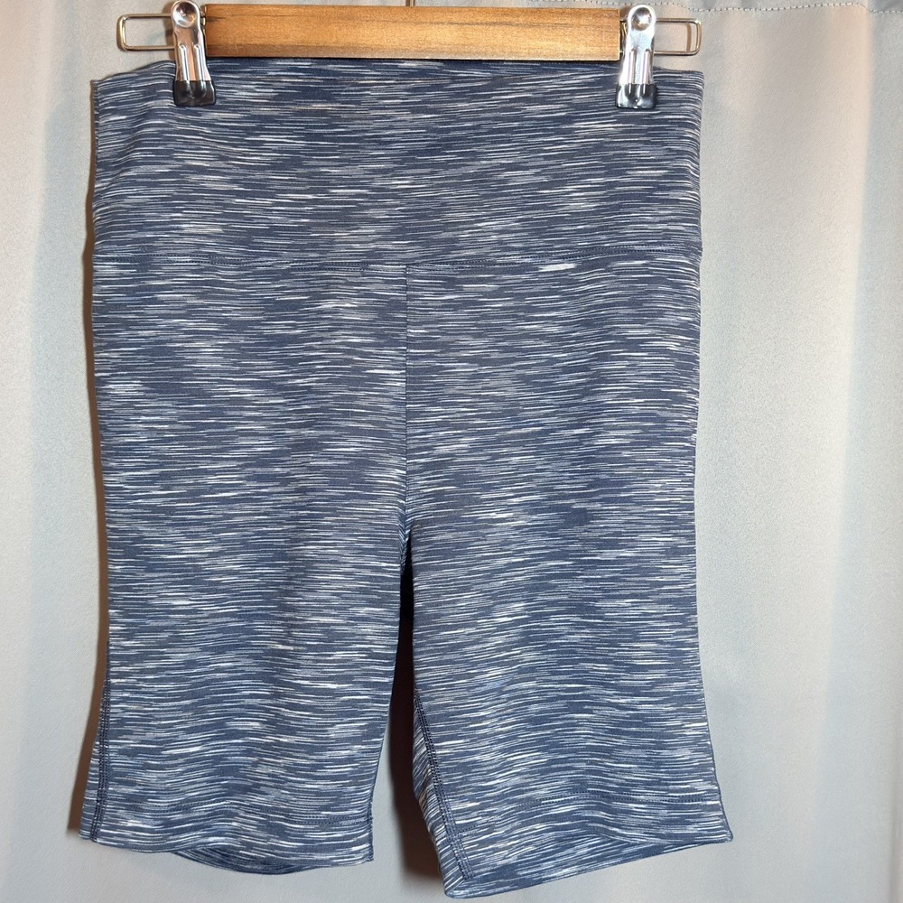 Beyond Yoga Space-dye High Waisted 7" Inseam Biker Shorts Navy Heather Women's M